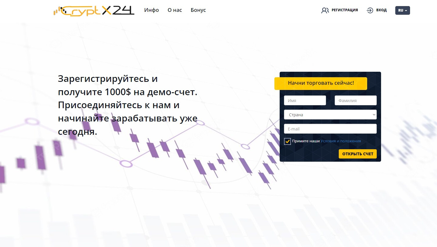 Сайт проекта Cryptx24.com